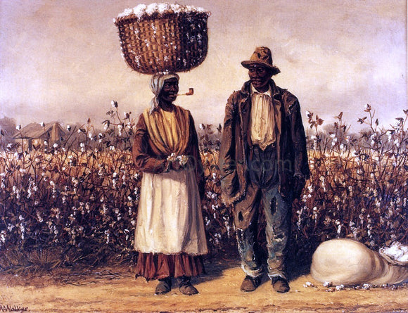  William Aiken Walker Negro Man and Woman with Cotton Field - Canvas Art Print