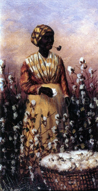  William Aiken Walker Negro Woman Smoking Pipe and Picking Cotton - Canvas Art Print
