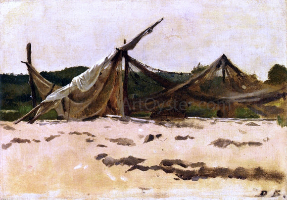  Dennis Miller Bunker Nets and Sails Drying - Canvas Art Print