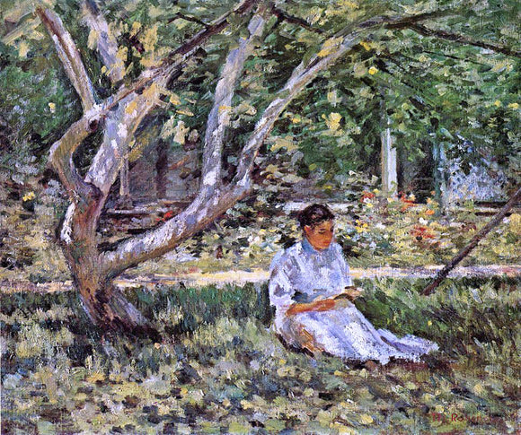  Theodore Robinson Nettie Reading - Canvas Art Print