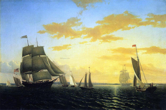  William Bradford New Bedford Harbor at Sunset - Canvas Art Print