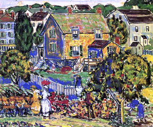  Maurice Prendergast New England Village - Canvas Art Print