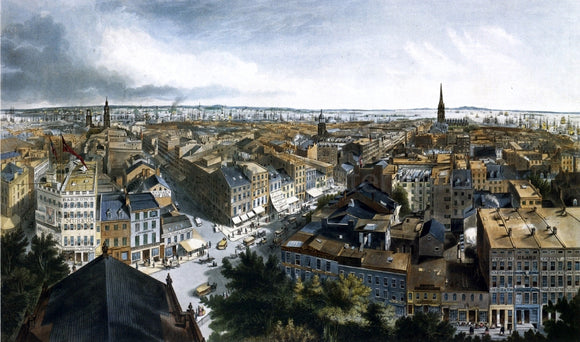  Henry Papprill New York from the Steeple of St. Paul's Church, Looking East, South and West - Canvas Art Print