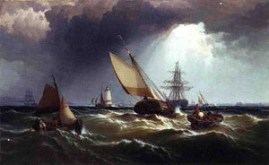  Edward Moran At New York Harbor - Canvas Art Print