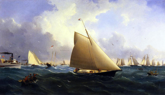  William Bradford New York Yacht Club Regatta off New Bedford - Canvas Art Print