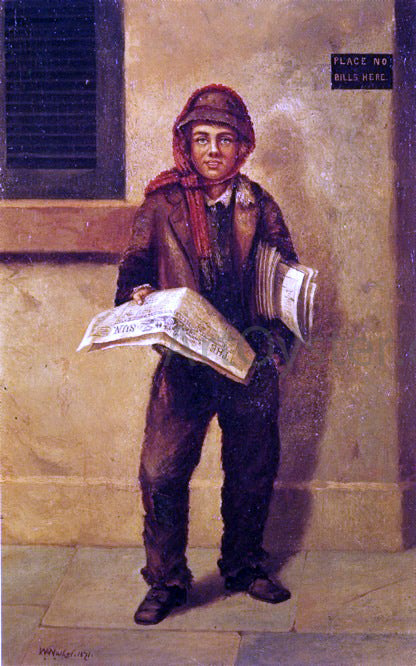  William Aiken Walker Newsboy Selling the Baltimore Sun - Canvas Art Print