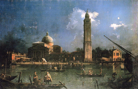  Canaletto Night-time Celebration Outside the Church of San Pietro di Castello (also known as La Vigilia de San Pietro) - Canvas Art Print