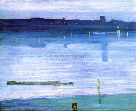  James McNeill Whistler Nocturne: Blue and Silver - Chelsea - Canvas Art Print