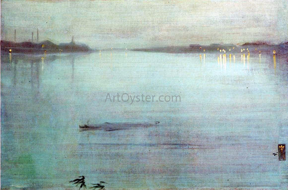  James McNeill Whistler Nocturne: Blue and Silver - Cremorne Lights - Canvas Art Print