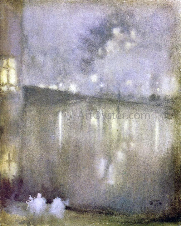  James McNeill Whistler Nocturne: Grey and Gold - Canal, Holland - Canvas Art Print