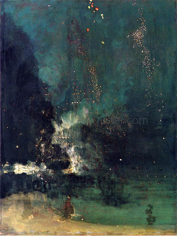  James McNeill Whistler Nocturne in Black and Gold: The Falling Rocket - Canvas Art Print