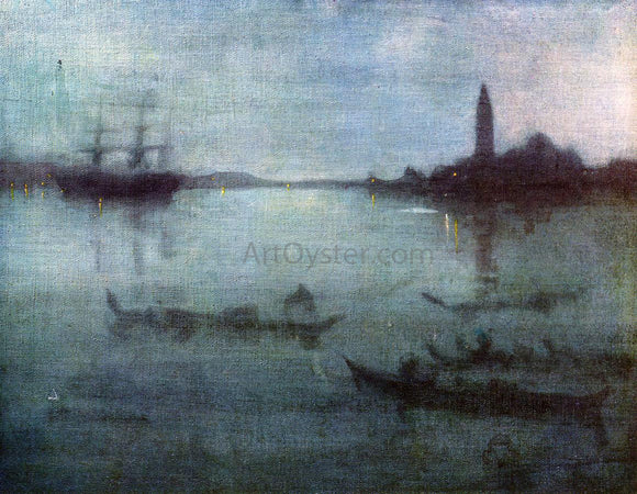 James McNeill Whistler Nocturne in Blue and Silver: The Lagoon, Venice - Canvas Art Print