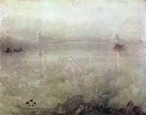  James McNeill Whistler Nocturne: Silver and Opal - Canvas Art Print