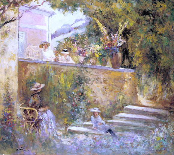  Henri Lebasque Nono and Madame Lebasque in the Garden - Canvas Art Print