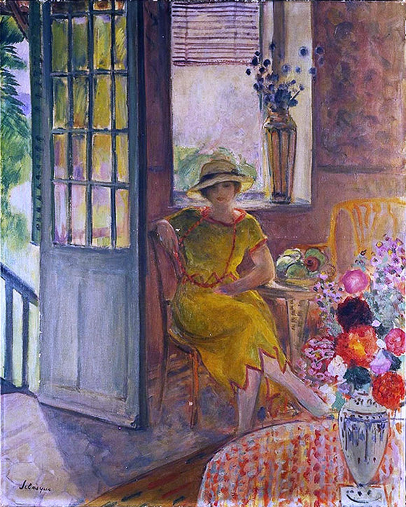  Henri Lebasque Nono in a Yellow Dress - Canvas Art Print