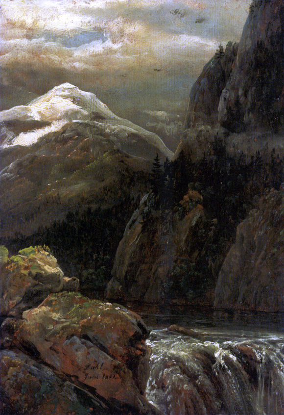  Johan Christian Claussen Dahl Nordisk Landskap Ved Innsjo - Canvas Art Print