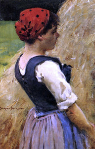  James Carroll Beckwith Normandy Girl - Canvas Art Print