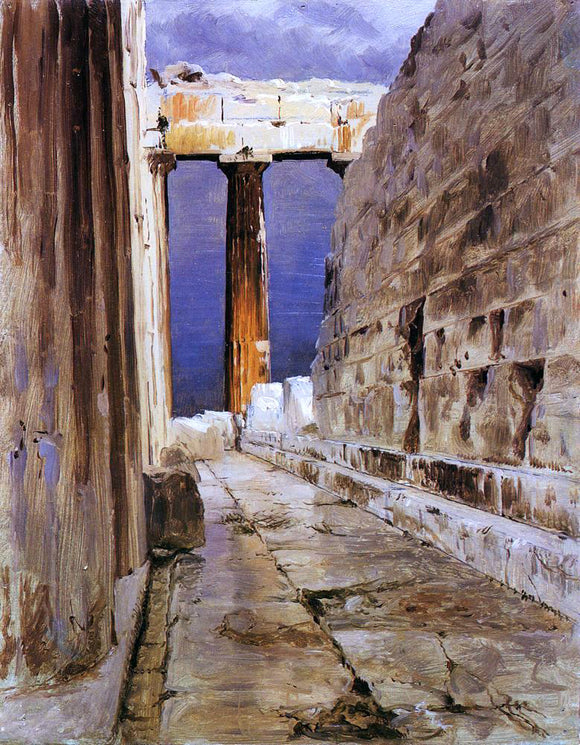  Frederic Edwin Church North Peristyle, Parthenon, Athens - Canvas Art Print