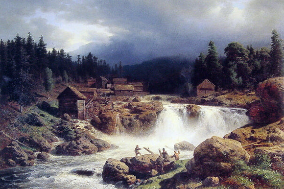  Herman Herzog Norwegian Landscape - Canvas Art Print