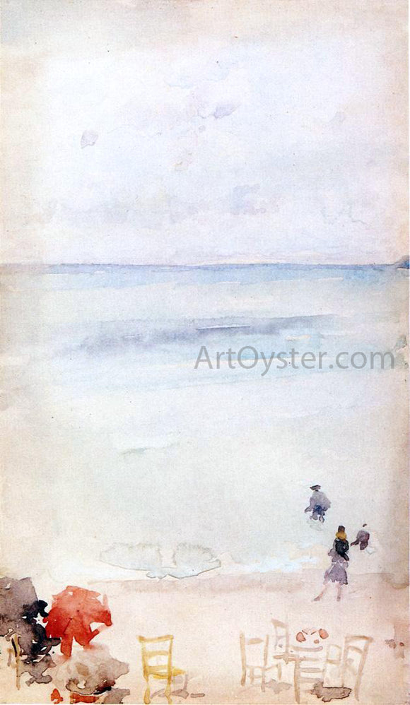  James McNeill Whistler Note in Opal - The Sands, Dieppe - Canvas Art Print