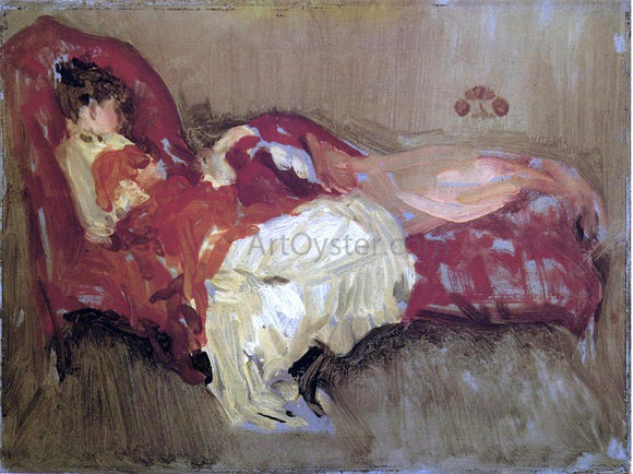  James McNeill Whistler A Note in Red: The Siesta - Canvas Art Print