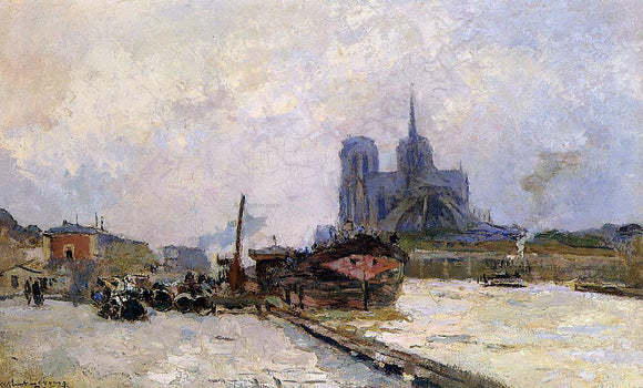  Albert Lebourg Notre Dame de Paris, View from Pont de la Tournelle - Canvas Art Print
