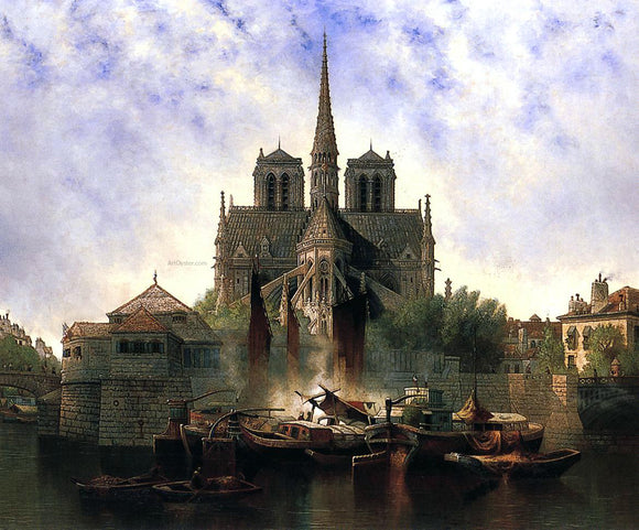  Edwin Deakin Notre Dame, Paris - Canvas Art Print