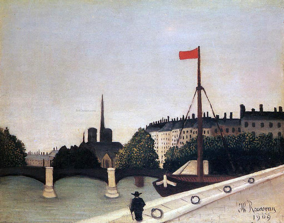  Henri Rousseau Notre Dame: View of the Ile Saint-Louis from the Quai Henri IV - Canvas Art Print