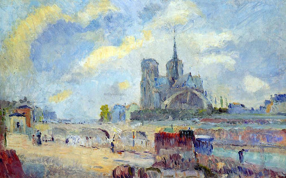  Albert Lebourg Notre-Dame de Paris and the Bridge of the Archeveche - Canvas Art Print