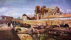  Johan Barthold Jongkind Notre-Dame de Paris, Seen from the Pont de L'Archeveche - Canvas Art Print