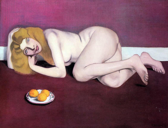  Felix Vallotton Nude Blond Woman with Tangerines - Canvas Art Print