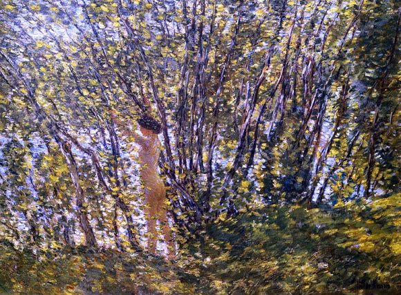  Frederick Childe Hassam Nude in Sunlilt Wood - Canvas Art Print