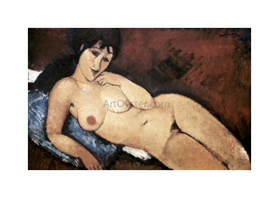  Amedeo Modigliani Nude on a Blue Cushion - Canvas Art Print