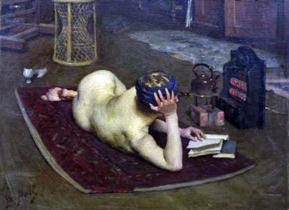  Lindsey Bernard Hall Nude Reading at Studio Fire - Canvas Art Print