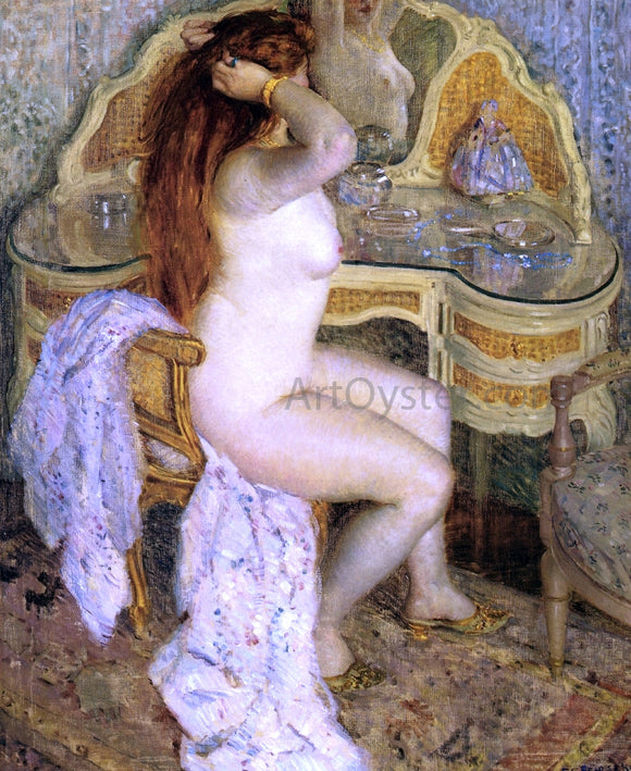  Frederick Carl Frieseke Nude Seated at Her Dressing Table - Canvas Art Print