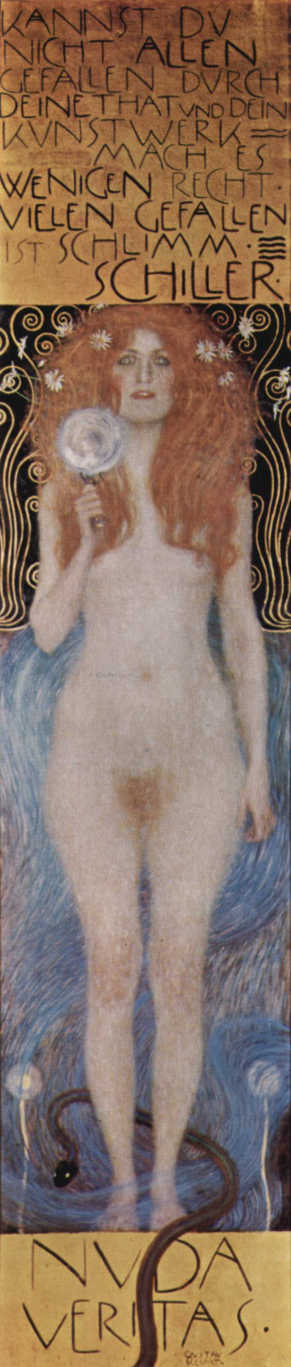  Gustav Klimt Nude Veritas - Canvas Art Print