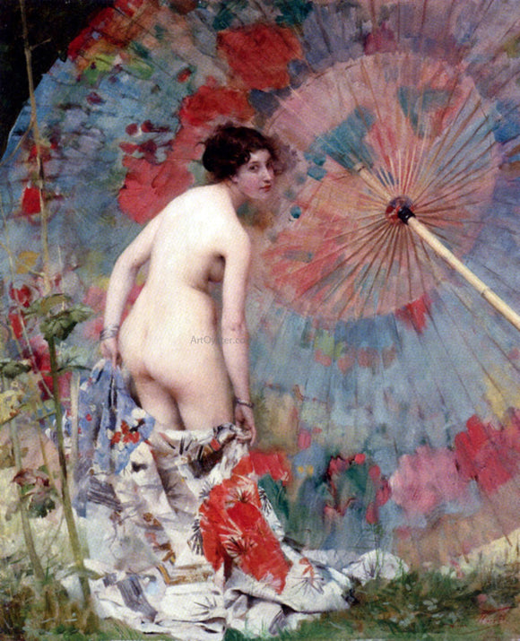  Aime-Nicolas Morot Nude with a Japanese Umbrella - Canvas Art Print