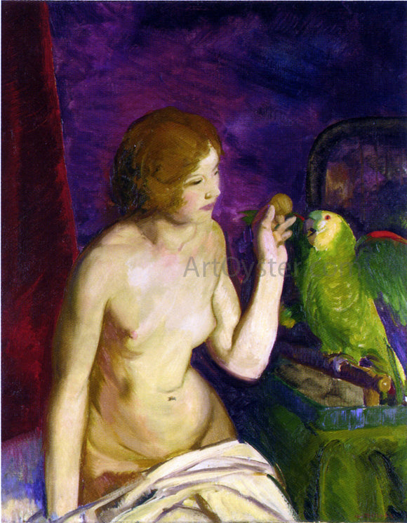  George Wesley Bellows A Nude with a Parrot - Canvas Art Print