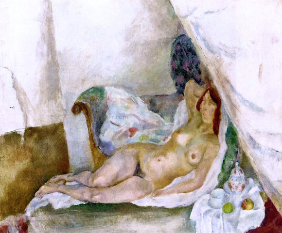  Jules Pascin Nude with Drapery - Canvas Art Print