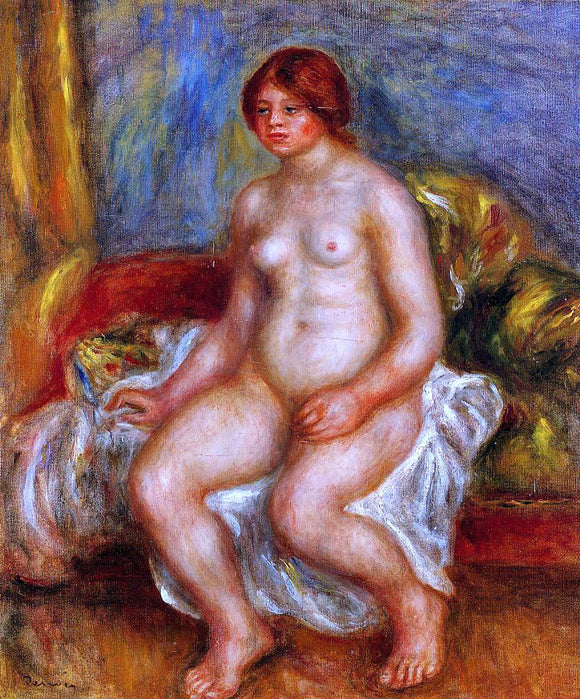  Pierre Auguste Renoir Nude Woman on Gree Cushions - Canvas Art Print
