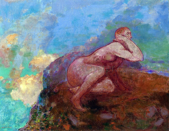  Odilon Redon Nude Woman on the Rocks - Canvas Art Print