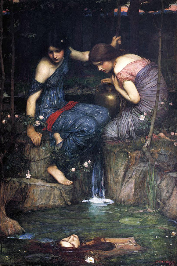  John William Waterhouse Nymphs Finding the Head of Orpheus - Canvas Art Print