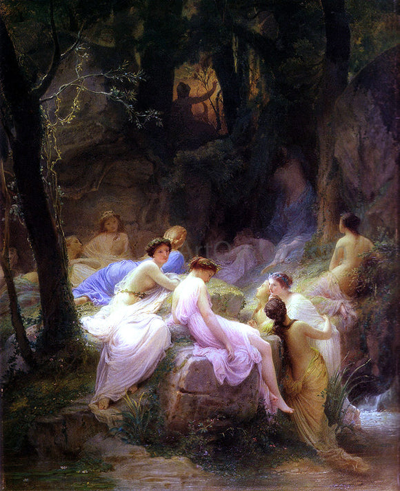  Charles Francois Jalabert Nymphs Listening to the Songs of Orpheus - Canvas Art Print