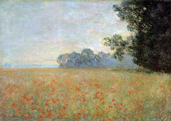  Claude Oscar Monet Oat and Poppy Field - Canvas Art Print