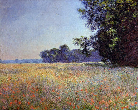  Claude Oscar Monet An Oat and Poppy Field, Giverny - Canvas Art Print