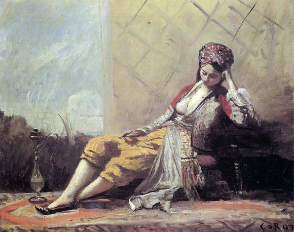  Jean-Baptiste-Camille Corot Odalisque - Canvas Art Print
