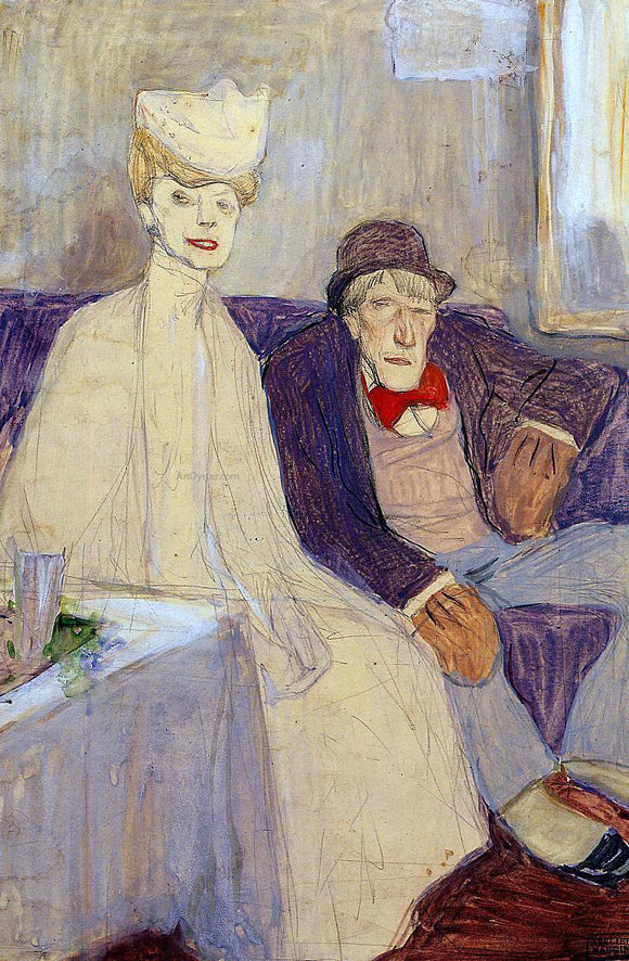  Jules Pascin An Odd Couple in a Waiting Room - Canvas Art Print