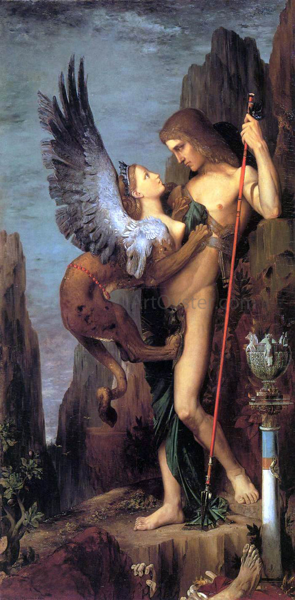  Gustave Moreau Oedipus and the Sphinx - Canvas Art Print