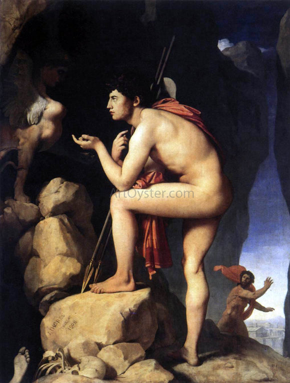  Jean-Auguste-Dominique Ingres Oedipus and the Sphynx - Canvas Art Print