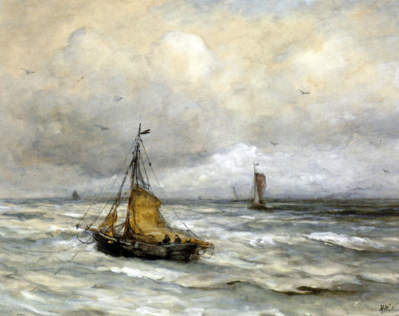  Hendrik Willem Mesdag Off The Coast - Canvas Art Print